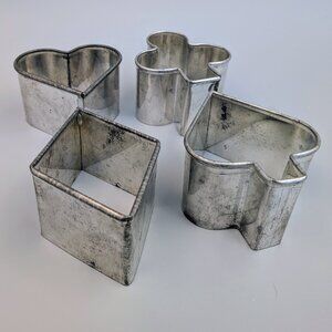 Vintage Mid-Century Card Suit Cookie Cutters - Set of 4 - Tinned Steel
